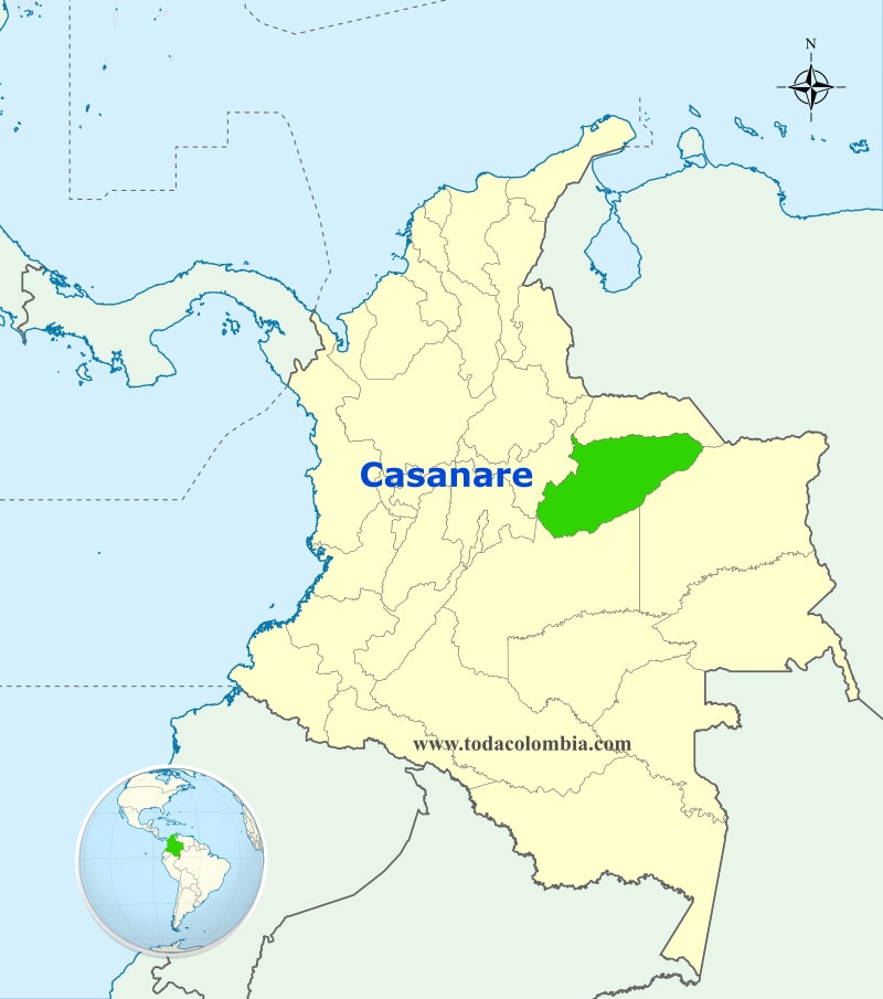 Mapa Ubicación geográfica departamento de Casanare