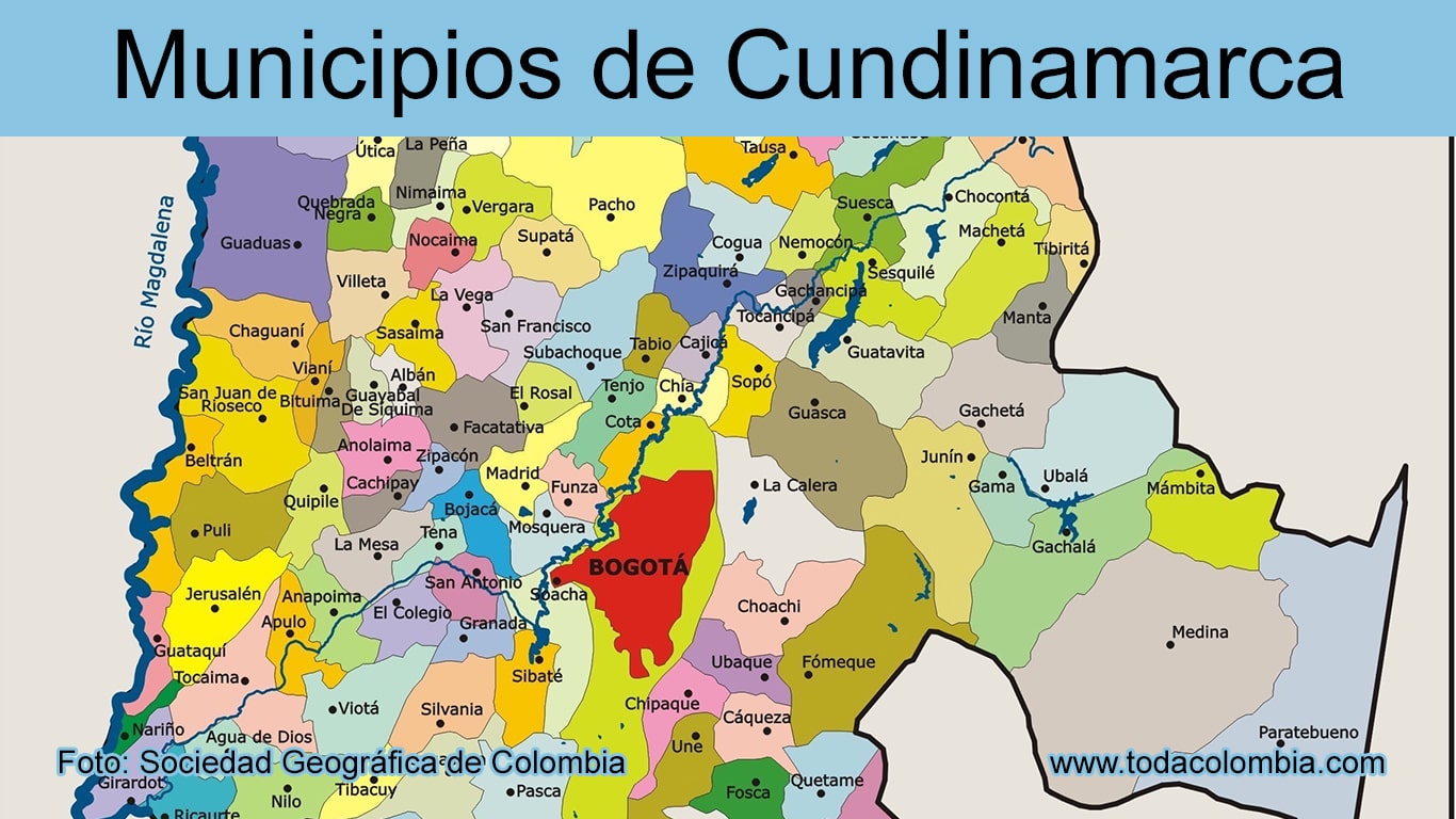 Municipios De Cundinamarca Division Politica Departamento De Cundinamarca Colombia Listado De Municipios