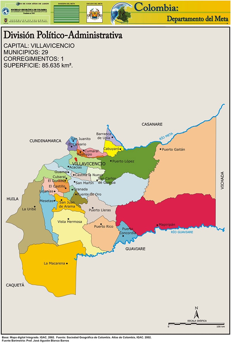 Municipios del Meta Divisi n Pol tica Departamento del Meta