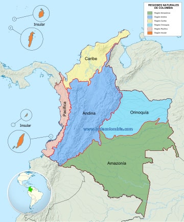 Regiones Naturales de Colombia: Amazonica, Andina, Caribe, Insular ...